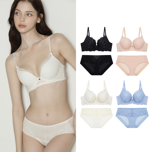 [SET][라스트피스] 퓨어썸데이 와이어 브라+헴팬티 SET