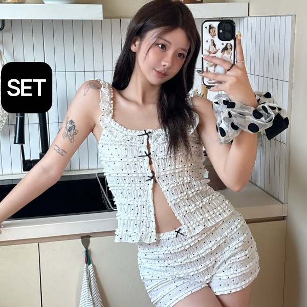 [SET] 내추럴하이틴 도트 레이스 셋업