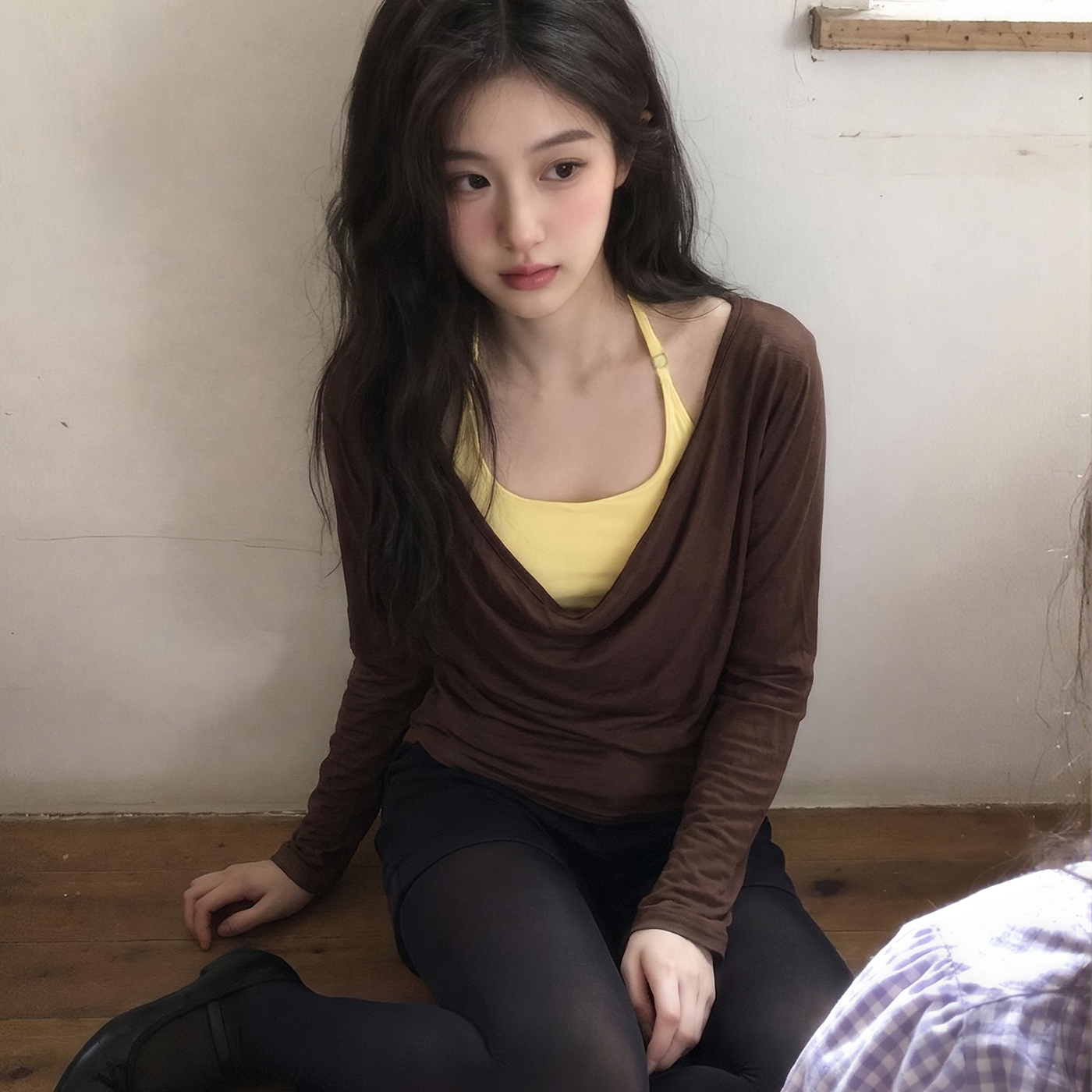 홀터넥 브라탑 레이어드 티 EBLAG4911M